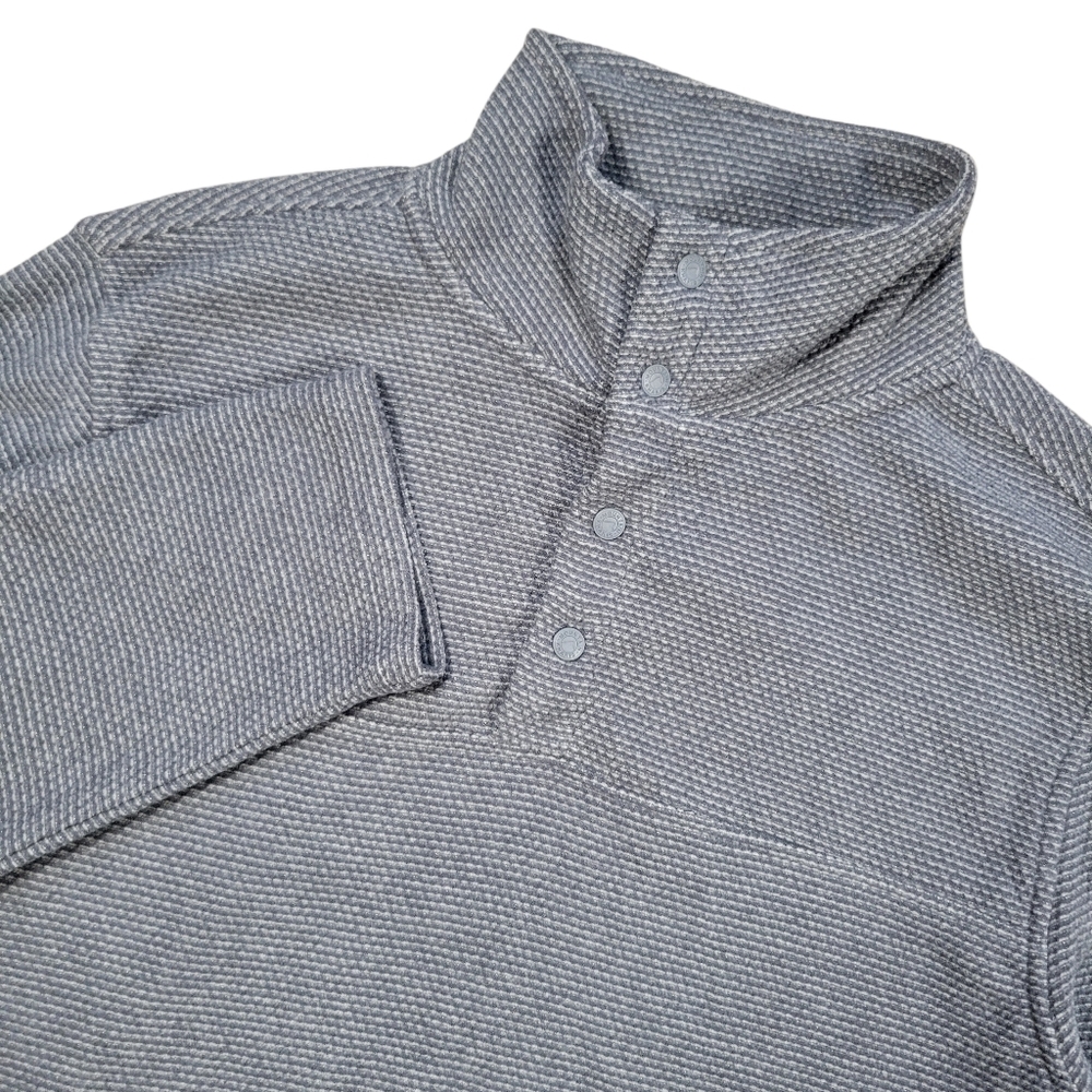 Mountain Khakis Pop Top Pullover Fleece Mens M Gray 1/4 Snap Classic Fit Outdoor